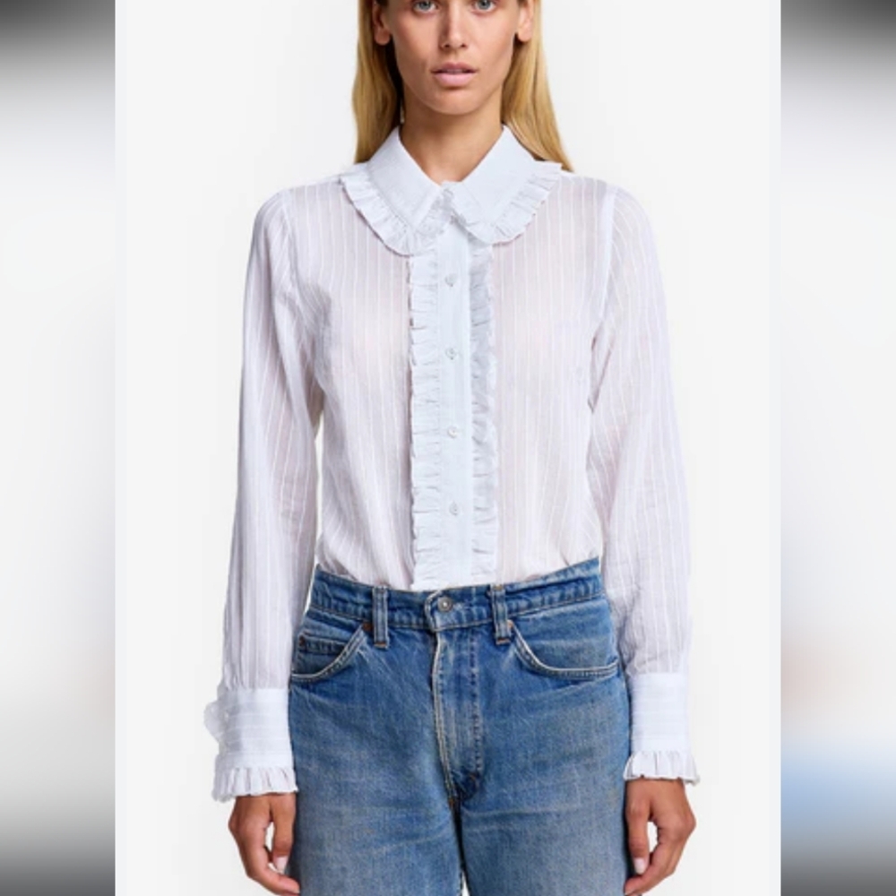 SMYTHE Ruffle Trim Shirt